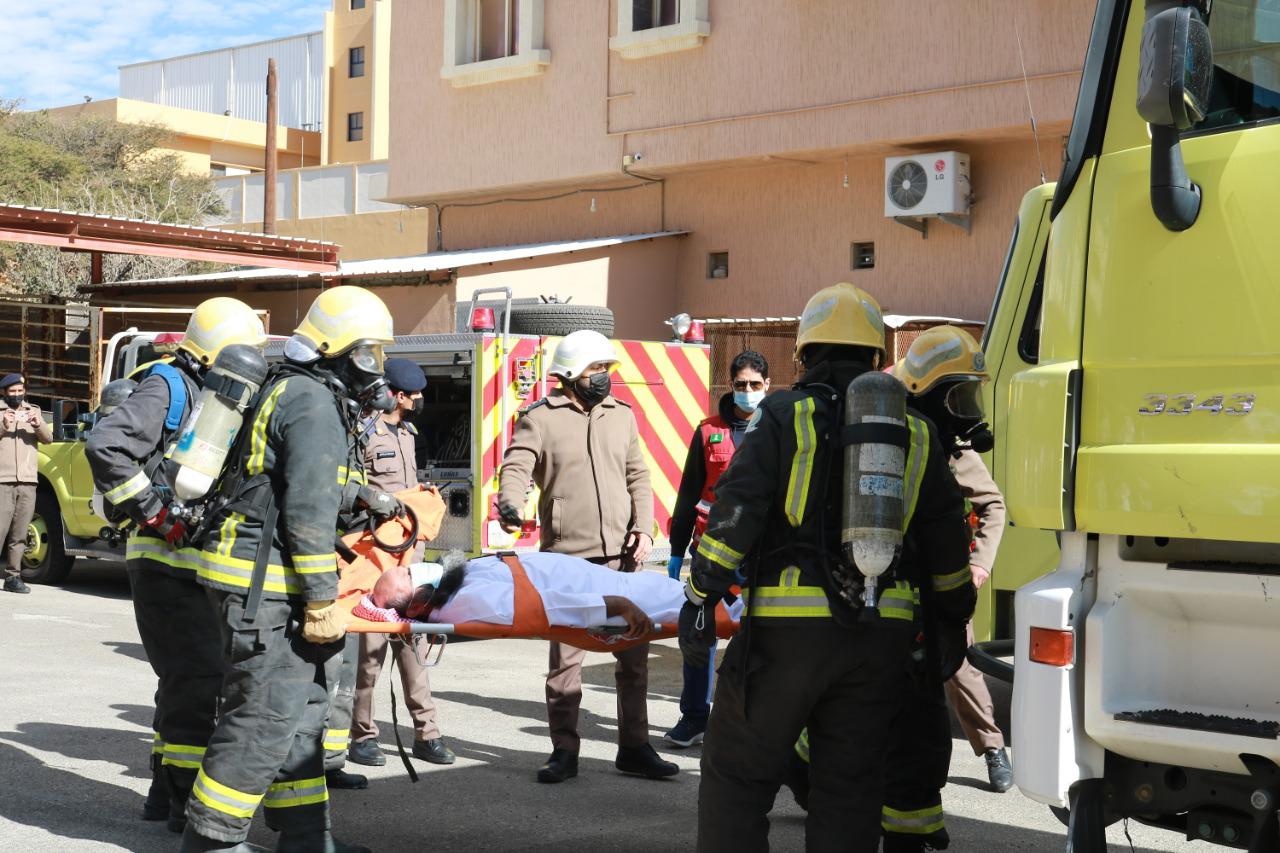 فرع الرئاسة العامة لهيئة الأمر بالمعروف بمنطقة الباحة ينفذ خطة إخلاء لفرضية نشوب حريق