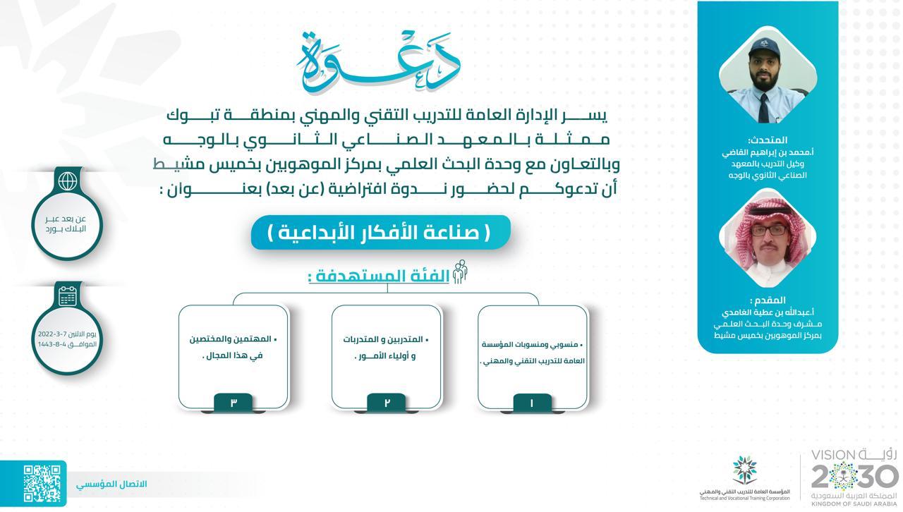 ندوة إفتراضية غداً عن صناعة الأفكار الإبداعية بمعهد الوجه الصناعي